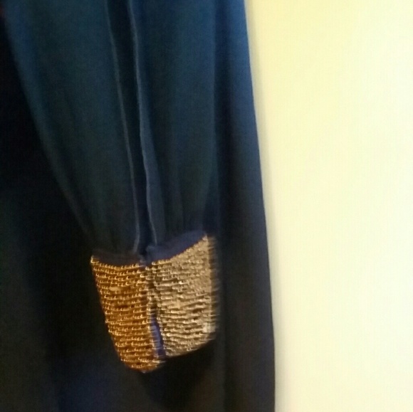 Blue Ombre Mini Dress with Embellished Wrist - Picture 5 of 8
